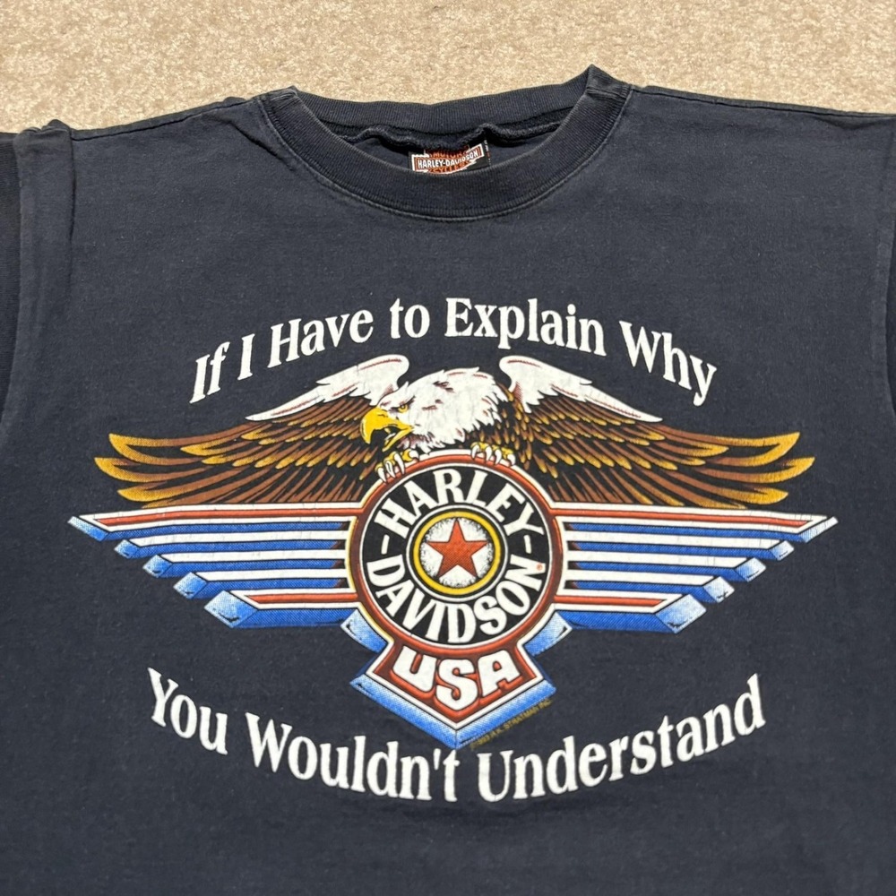 Vtg Harley-Davidson Shirt Mens Large Sleeveless Eagle Graphic Milwaukee 90s